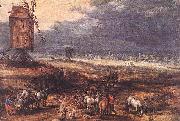 Jan Brueghel Landscape with Windmills Germany oil painting artist